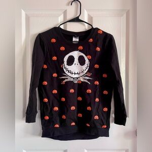 Nightmare Before Christmas Jack Skellington Reverse Sequin Youth Sweatshirt Sz L